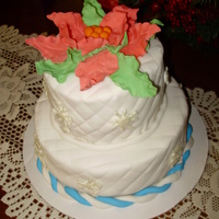 Grandma's Birthday Cake Every year I make my grandma's birthday cake (which is December 25). This year I tried making a poinsettia topper out of fondant. It...