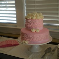 Bridal Shower Second one that I have done that is tiered. I keep struggling but am determined to get it right one day. Cake was inspired by photo on this...