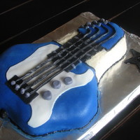 Blue Guitar Cake My 5 year old wanted a "Rock Star" birthday so this was the cake I made for him. It was my 2nd attempt at fondant. I couldn'...