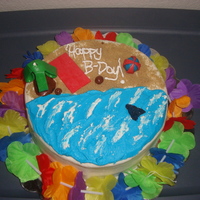 Beach Birthday Bash I am not great yet with molding so I used air heads for the tree top and sharks fin and beach towel. For the coconuts and tree trunk I used...