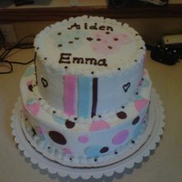 Baby Shower This was my first time making a tiered cake without pillars. It was a little crooked and I wasn't sure how to fix it. It has chocolate...