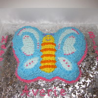 Butterfly Cake This is a funfetti cake with Snow White Buttercream icing. It was made for a friend's daughter's birthday. Kind of old school...