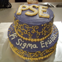 Pi Sigma Epsilon Cake This is a cake I made for my Marketing fraternity. Its all buttercream, and its my second attempt at a tiered cake. I was pretty happy with...