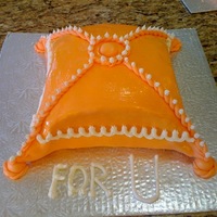 Ladies Party Pillow Cake I made this pillow cake for a ladies party. 2 x 10'' Vanilla eggless cake with lemon buttercream and peaches as filling. All...