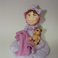 Lil Bebe Purple Hand modeled fondant cake topper.