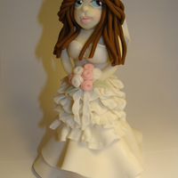 Bride Hand sculpted using fondant.