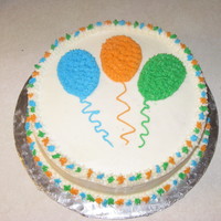 Balloon Birthday Cake I made this cake for my dad's birthday. It's chocolate cake with buttercream icing.