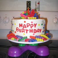 Silly Feet Cake I made this for my birthday. First time ever using fondant. Overall I think it turned out good. My kids enjoyed it. TFL!