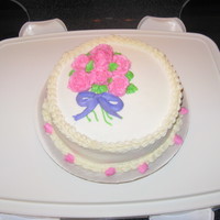 Wilton Class 1 Final Cake Here is my final cake for class 1. I really have a lot to learn. First time I have ever done roses ever. It's a chocolate cake with...