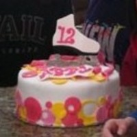 Abby's Ice Skating Cake 9" WASC with buttercream. Inspired by (ok, completely copied) a Swank Cake..