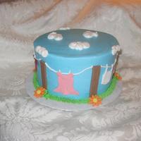Clothesline 6" clothesline cake for a lady who loves clothes.