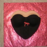Lingerie Black lingerie/bustier cake for a friend. All fondant.