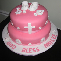 Amilee's Baptism Yellow cake with vanilla Swiss butter-cream frosting. Thanks for all the inspiration from the CC members especially to grannys3angels for...