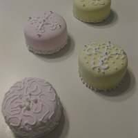 Mini Cakes! Almond cake with raspberry filling and raspberry buttercream icing. MMF.