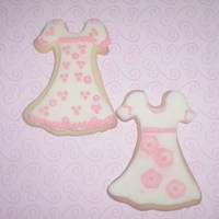 Taylor's Dresses My niece asked me to make her pink and white cookies. Who am I to say no to an adorable kid? MMF and RI.