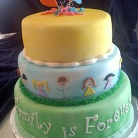 Family Is Forever This was for an adoption ceremony. Each layer was different flavors/fillings, all covered in mmf.