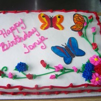 Butterflies Buttercream with fondant butterflies