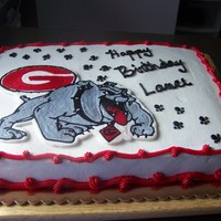 Georgia Bulldogs Frozen Buttercream transfer, it is getting eaiser the more I do it.
