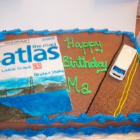 Travel Birthday I drew a picture of an atlas, on fondant, for a customer who loved to travel.