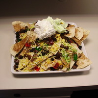 Nachos! Idea came from previous ideas on here. Chips are tortillas with cinnamon sugar baked. Lettuce and Chees is colored coconut. Beans are...