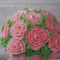 Rose Bouquet Yellow cake with buttercream roses. My first try at doing a buttercream roses. It was fun to make!