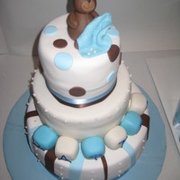 3 Pisos Forrados Con Fondant Blanco Y Decorado Con Azul Y Cafe El Oso Es De Gum Paste Cafe Igual Que La Cobija Azul Los Sabores Son Choco 3 pisos forrados con fondant blanco y decorado con azul y cafe, el oso es de gum paste cafe igual que la cobija azul. Los sabores son...