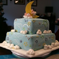 Sweet Dreams This was my first cake. I made it for a friends baby shower. It was a White Chocolate Cake with Strawberry Filling. All the decorations are...