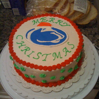 Psu Christmas! This is a cake I made for a christmas party i was having with my penn state college friends! The lion is make out of royal icing!