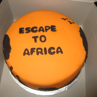African Safari Chocolate cake with german chocolate filling. Covered in fondant.