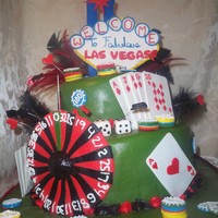 Vegas Cake This is a Vegas theme cake i did. They loved it and got lots of good reviews. It was a fench vanilla cake with chocolate ganache filling.