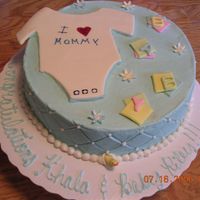 Kahla's Baby Shower This is the second cake I made for the same shower. I couldn't decide which design I liked better, so I made both. This is a vanilla...