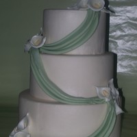 Green Drapes And Calla Lillies 