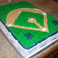 Jays Birthday Cake Yankee facade on sides NY logo on top