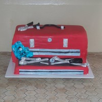Birthday Cake I made this for a friend's birthday. He is a mechanic so I decided to do a toolbox. It is a french vanilla cake with buttercream...