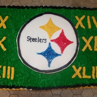 Pittsburgh Steelers This is my husband's Birthday cake. He is a huge Pittsburgh Steelers Fan so this was right up his alley.