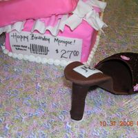 Shoe Cake...side View Here is the side of the shoe box I made. It's made from gumpast and hand written with edible markers.