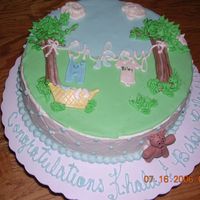 Kahla's Baby Shower I made this cake for a girl at my daughters work. I couldn't decide which design I liked better, so I made both, this is the first of...