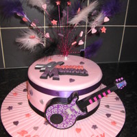 Hannah Montanna Birthday Cake Hannah Montanna birthday cake with musical guitar.