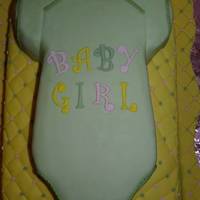 Baby Onsie Cake This cake was done from and idea on this website. I made this for a baby shower for a lady that my mom works with. Both layers are sheet...