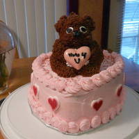 Nutty Squirrel Valentine Cake 2 layered heart shaped cake, covered with buttercream icing and decorations, except for the red hearts on sides. Squirrel is a cake made...