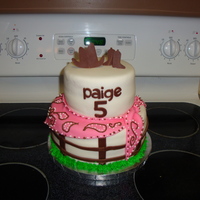 Pink Cowgirl Birthday Cowgirl birthday party cake. I used my cricut cake for the name, number, cowboy hat and cowboy boots. The bandana is MMF with royal icing...