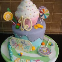 Sweet Shop Party Cake This cake was inspired by Andrea Sweet Cakes. She is an amazing talent and I wish I had half of her creativity. My first Topsy Turvey Cake...