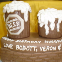 Cheers! 2 mugs of frothy beer for a special celebrant :)