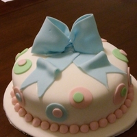 First Fondant Cake I learned a lot of lessons while making this. But hey - it's my very first cake. I like it :-)