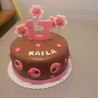 Kaila's 13Th Birthday Three layer french vanilla with raspberry filling. MMF chocolate fondant (I added cocoa powder to make it chocolate). Numbers, letters, and...
