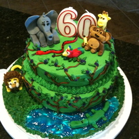 Animal/zoo Cake Grandkids wanted to surprise Grandmother with a Zoo Birthday Party. Animals in MMF everything else BC.