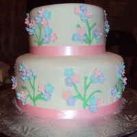 Easter Flowers 9inch and 6inch cakes covered in fondant and gumpaste flowers