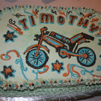 Motorcycle Cake Motorcycle cake drawn and fillied in with buttercream icing