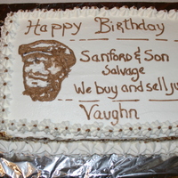 Sanford & Son One of my friends (as well as I am ) are Sanford and son fans. His wife ordered this cake for his birthday. 3 Layer Carrot Cake with Cream...