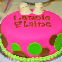 Baby Shower Cake French Vanilla Cake with Buttercream covered with MMF. Gumpaste/fondant shoes thanks once again to grannys3angels!